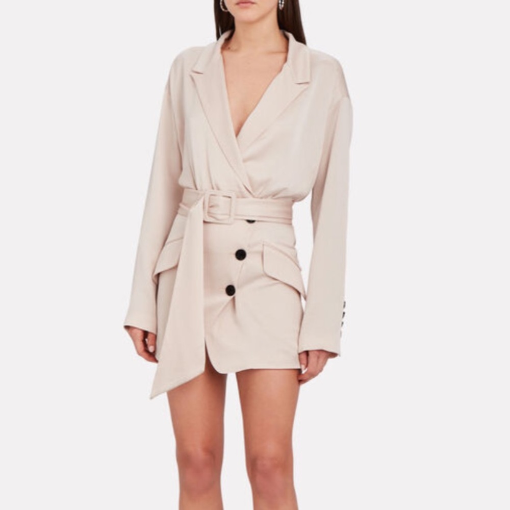 NWT Marissa Webb Cyrus Pink Satin Suit Dress Size M